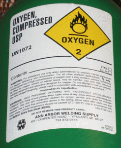Warnings with the usage of medical oxygen cylinders